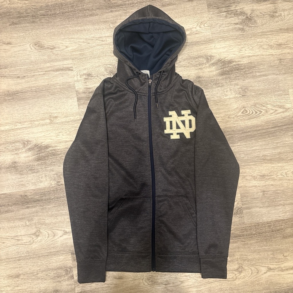 Men's Gray Notre Dame Fighting Irish Hoodie with Logo